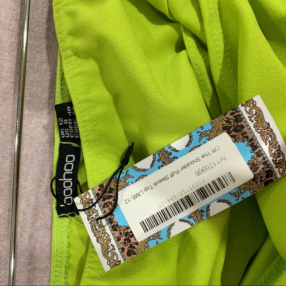 Lime neon off the shoulder top 💚 NWT - Picture 4 of 6